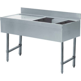 Ice Bin/Cocktail Station, 48X21X8 w/Cold Plate, L Drnbrd, 75Lbs Ice Cap