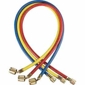 Three-Pack 1/4" Charging Hoses with Anti-Blow Back Fitting