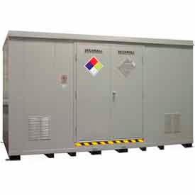 Securall 14'W x 8'D x 8' 4"H Hazmat Chemical Storage Building 24 Drum