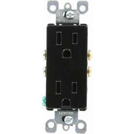 15A, 125V, Decora Duplex Receptacle, Grounding, Ebony
