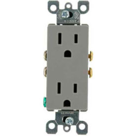 15A, 125V, Decora Duplex Receptacle, Grounding, Gray