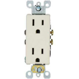 15A, 125V, Decora Duplex Receptacle, Self-Grounding, Light Almond