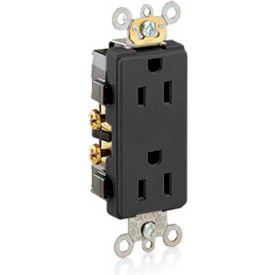 15A, 125V, Decora Plus Duplex Receptacle, Commercial Grade, Black