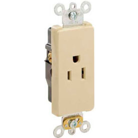 15A, 125V, NEMA 5-15R, Decora Plus Single Receptacle, Self-Grounding, Ivory