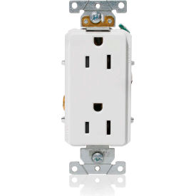 Decora Plus Duplex Receptacle, Straight Blade, Commercial Grade, White