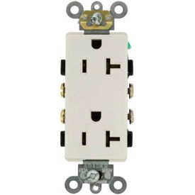 20A, 125V, Decora Plus Duplex Receptacle, Self Grounding, White