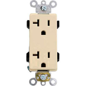 20A, 125V Decora Plus Duplex Receptacle, Self Grounding, Ivory