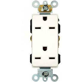 15a, 250v, Decora Plus Duplex Receptacle, Commercial Grade, Self Grounding, White