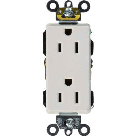 15a, 125v, Decora Plus Duplex Receptacle, Industrial Grade, White