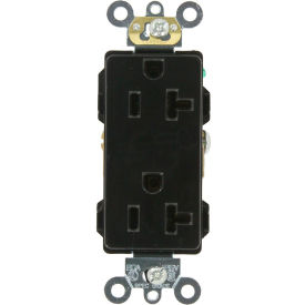 20A, 125V Decora Plus Duplex Receptacle, Self Grounding, Black
