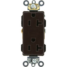 20A, 125V Decora Plus Duplex Receptacle, Self Grounding, Brown