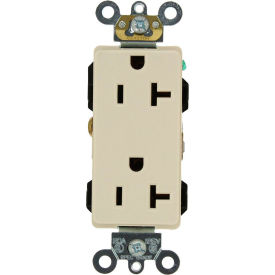 20a-125v, Nema 5-20r, Industrial Decora Plus Dplx Recpt., Light Almond