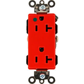 20A, 125V, Decora Plus Duplex Receptacle, Self Grounding, Red