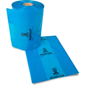 Gusseted Bags, 16"L x 10"W x 21"H, 4 Mil, Blue, 250/Roll