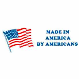 Paper Labels w/ "Made in America" Print, 6"L x 2"W, White/Red/Blue, Roll of 500