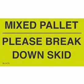 "Print Paper Labels, 5"L x 3"W, Fluorescent Green, Roll of 500"