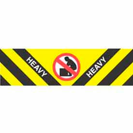 Paper Labels with "Heavy" Print, 8" x 2", Yellow/Black/Red/White, Roll of 500
