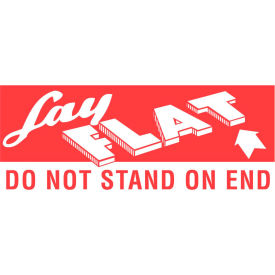 Paper Labels w/ "Lay Flat" Print, 5"L x 2"W, White & Red, Roll of 500