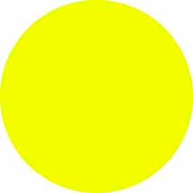 4" Dia. Round Paper Labels, Bright Yellow, Roll of 500