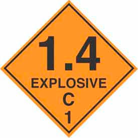 Explosive Hazard Class 1 Labels, 4"L x 4"W, Orange & Black, Roll of 500