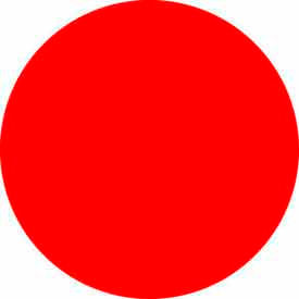 4" Dia. Round Paper Labels, Standard Red, Roll of 500