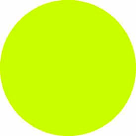1" Dia. Round Paper Labels, Fluorescent Chartreuse, Roll of 500