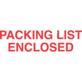 Paper Labels w/ "Packing List Enclosed" Print, 3"L x 2"W, White & Red, Roll of 500