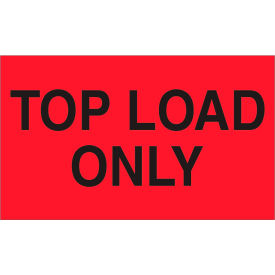 Top Load Only Print, 5"L x 3"W, Fluorescent Red, Roll of 500