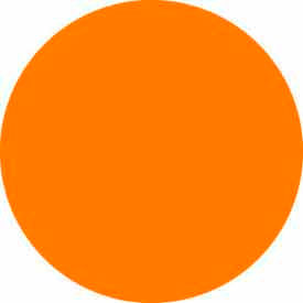 4" Dia. Round Paper Labels, Fluorescent Orange, Roll of 500