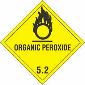 Hazard Class 5 Labels, 4"L x 4"W, Yellow & Black, Roll of 500