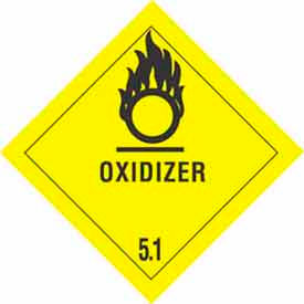 Hazard Class 5 Labels, 4"L x 4"W, Yellow & Black, Roll of 500