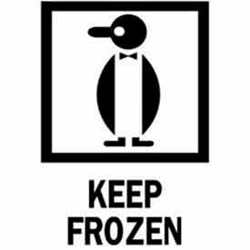 Paper Labels w/ "Keep Frozen" Print, 4"L x 3"W, White/Red/Black, Roll of 500