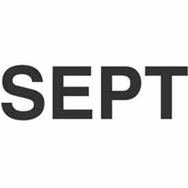 Paper Labels w/ "Sept" Print, 3"L x 2"W, Black & White, Roll of 500