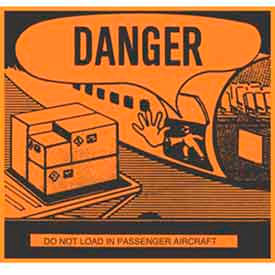 Paper Labels w/ "Danger" Print, 4-3/4"L x 4-3/8"W, Fluorescent Orange & Black, Roll of 500
