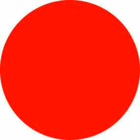 3" Dia. Round Paper Labels, Fluorescent Red, Roll of 500