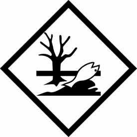 Paper Labels w/ "Environmental Hazard" Print, 4"L x 4"W, White & Black, Roll of 500