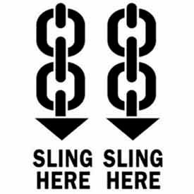 Paper Labels w/ "Sling Here" Print, 6"L x 4"W, Black & White, Roll of 500