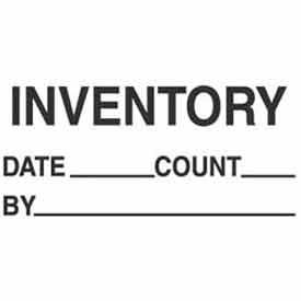 Paper Labels w/ "Inventory Date" Print, 5"L x 3"W, White & Black, Roll of 500
