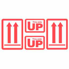 Paper Labels w/ "This Side Up" Print, 9"L x 5"W, White & Red, 500 Sheets per Pack