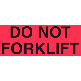 Paper Labels w/ "Do Not Forklift" Print, 5"L x 3"W, Fluorescent Red & Black, Roll of 500