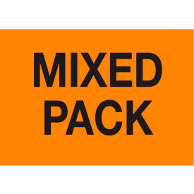 Mixed Pack Labels, 3"L x 2"W, Fluorescent Orange, 500/Roll