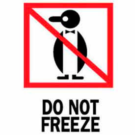 Paper Labels w/ "Do Not Freeze" Print, 6"L x 4"W, White/Red/Black, Roll of 500