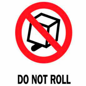 Paper Labels w/ "Do Not Roll" Print, 4"L x 3"W, White/Red/Black, Roll of 500