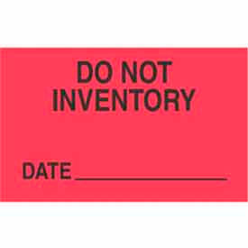 Paper Labels w/ "Do Not Inventory Date" Print, 5"L x 3"W, Fluorescent Red, Roll of 500