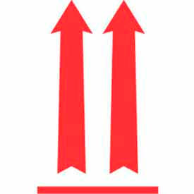 Paper Labels w/ "Arrows Up" Print, 6"L x 4"W, White & Red, Roll of 500