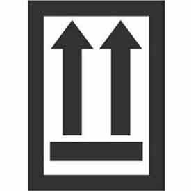 Paper Labels w/ "Arrows Up" Print, 4-1/2"L x 3"W, White & Black, Roll of 500