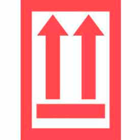 Paper Labels w/ "Arrows Up" Print, 4-1/2"L x 3"W, White & Red, Roll of 500