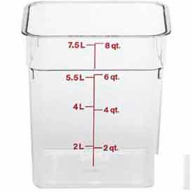 Square Food Container, 8-3/8"L x 8-3/8"W x 9-1/8"H, Clear