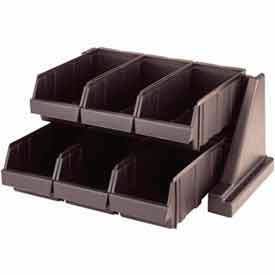 Organizer Rack with 6 Bins, 20-1/8 x 17-1/4 x 9-1/4, Speckled Gray