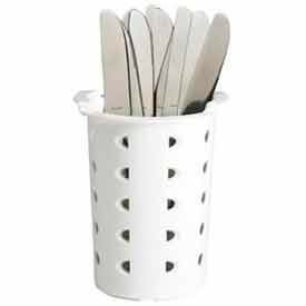 Flatware Cylinder, White Plastic